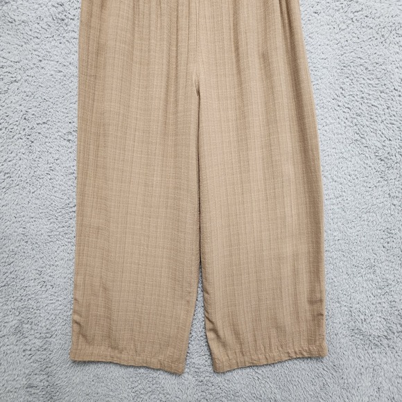 Eileen‎ Fisher Pants Womens L Brown Viscose Linen Nylon Wide Leg Pull On Elastic - Picture 9 of 14